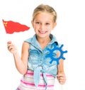 Girl with helm and flag