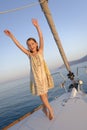 Girl On Sailboat Deck