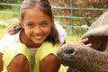 Girl visits Jonathan the giant tortoise St Helena