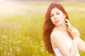 Girl Walks In Nature