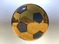 Gold ball illustration of golden polished football Stock Images