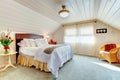 Vaulted Ceiling Bedroom With Low And High Beds Stock Images ...