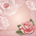 Greening cards vintage greeting with rose Stock Photography