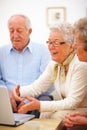 Group Of Aged People Using A L...
