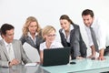 Group Of Business People In Fr...