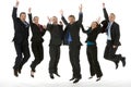 Group Of Business People Jumpi...
