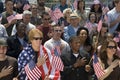 Group Of People Singing American National Anthem