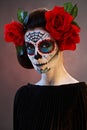 Halloween makeup Santa Muerte mask