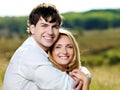 Happy Beautiful Couple On Nature