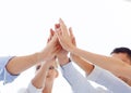 Happy Business Team Giving Hig...