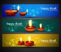 Happy diwali religious stylish colorful three set 