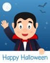 Happy Halloween Card with Dracula