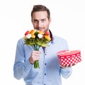 Happy Handsome Man With Flower...