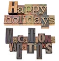 Happy Holidays And Vacations