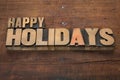 Happy Holidays In Wood Type