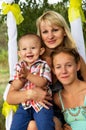 Happy Mother With Children In ...