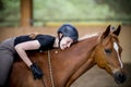 Happy Woman On Her Horse