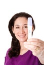 Happy woman - positive pregnancy test