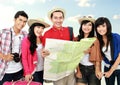 Happy Young People Tourists