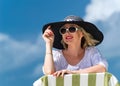 Happy Young Woman On The Beach...