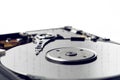 Hard disk close up with binary numbers computer drive on it Royalty Free Stock Photos