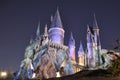 Harry Potter Castle in Universal Orlando at night