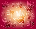 Heart Hands Background