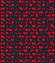 Heart vector pattern seamless with red hearts Stock Images