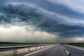 Highway And Storm Sky