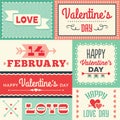 Hipster valentines day labels and cards