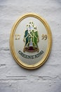 A historical emblem of Greene King brewery