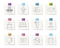 Hotel, Motel And Holidays Icons