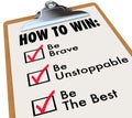 How to Win Checklist Check Marks Boxes To Do List