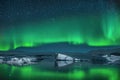 Icebergs under the Northern Lights