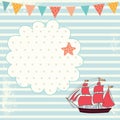 Illustration With Sail Boat