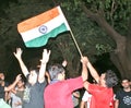 Indians celebrating cricket match victory. Stock Photo