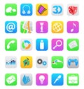 Ios 7 style mobile app icons isolated on white bac