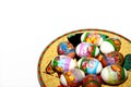 Isolated decorated Easter eggs