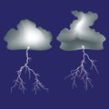 Isolated lightning and dark clouds vector with for background use Stock Image