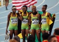 Jamaican team silver medalists of the 400 meters r