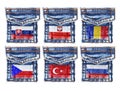 Jeans pockets with flags Slovakia,Poland,Romania,Czech Republic,Turkey,Russia