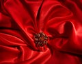 Jewelry Ring Over Red Silk Bac...