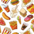 Junk Food Seamless Pattern
