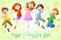 Kids celebrating Friendship Day