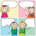 Kids with speech bubbles