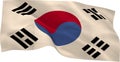 Korea republic flag waving