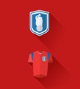 Korea republic jersey and crest vector