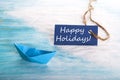 Label With Happy Holidays And ...