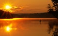 Lake Sunrise With Swan