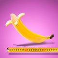 Large banana and measuring tape